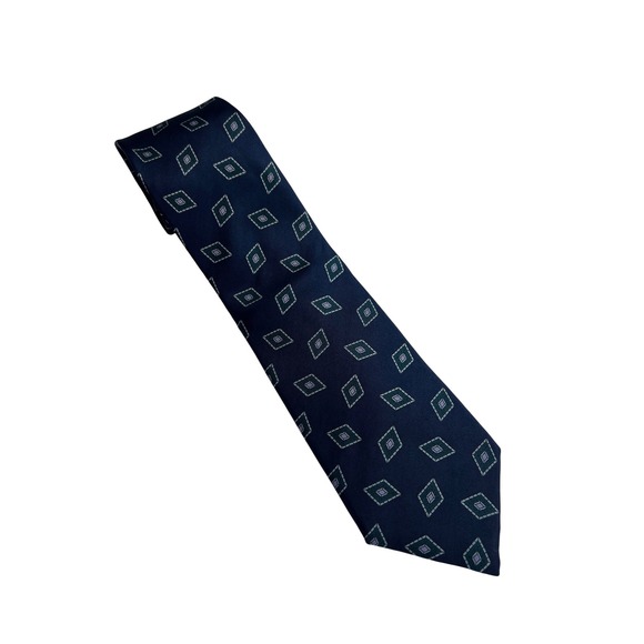 Chaps Ralph Lauren Other - Vintage Chaps Ralph Lauren Men Tie USA Made 100% Silk Geo Wide 3.75" 90s Navy E1